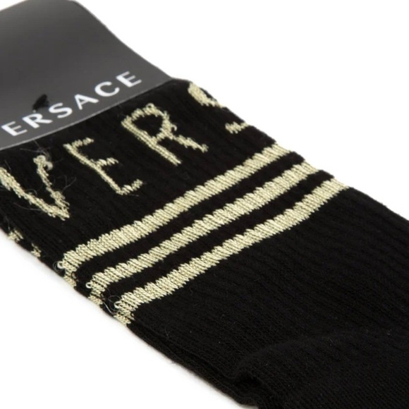 Versace Black Crew Socks - Picture 6 of 7